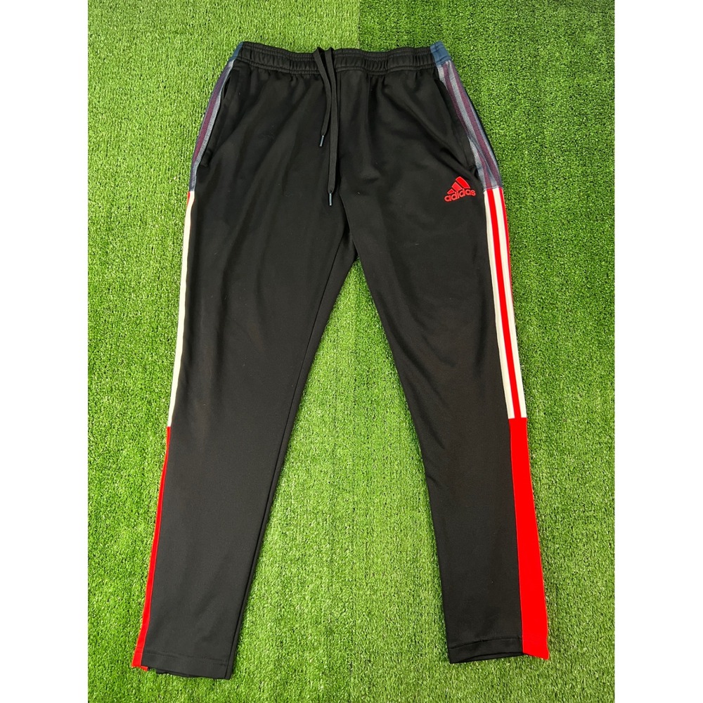 Adidas Aeroready Primegreen Track Pants Mens Large Black Red Stripe Joggers L